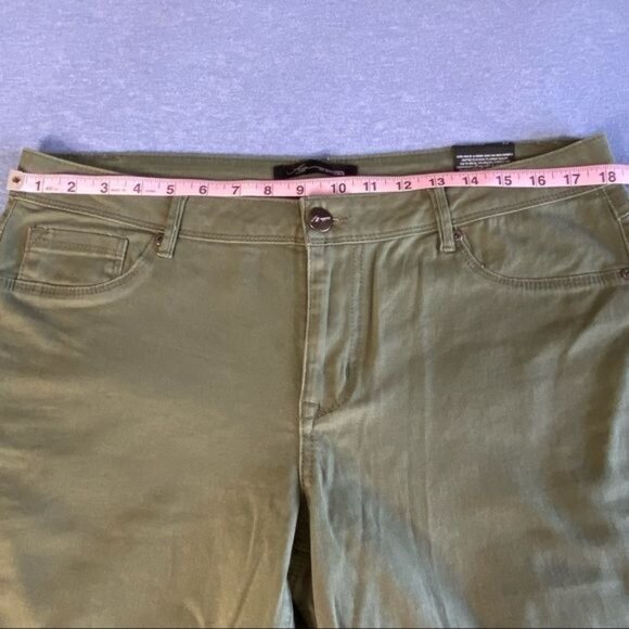 A3 Denim Womens Olive Green Ankle Skinny Jeans Size 14 - Picture 8 of 10